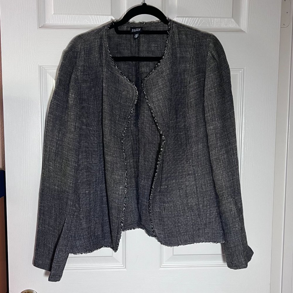 Eileen Fisher Gray Linen Suit Set